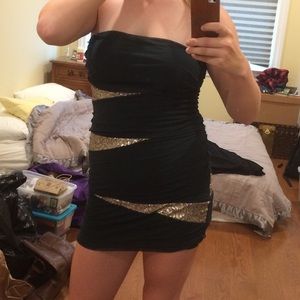 Dark green tube dress
